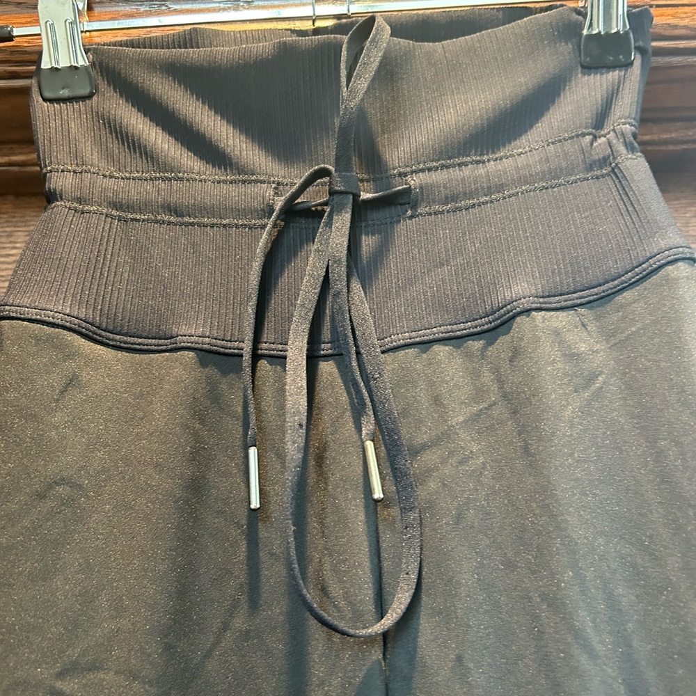 Black High-Waisted Pants with Drawstring